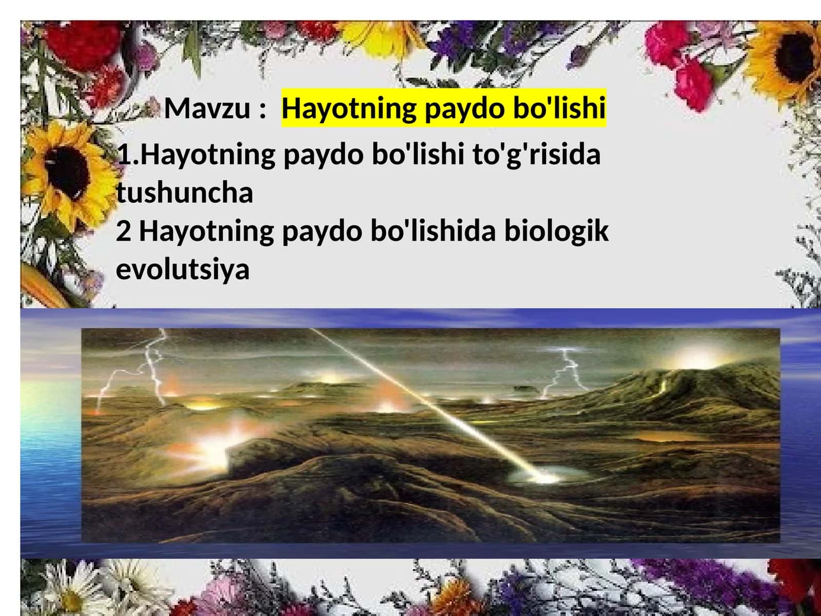 Hayotning paydobo'lishi
