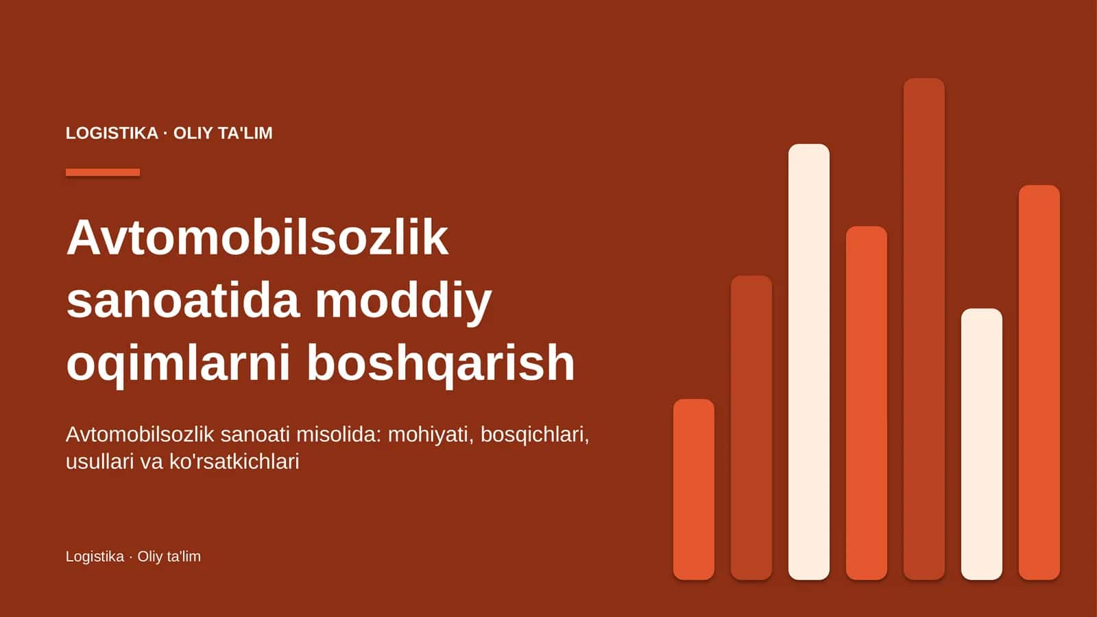 Avtomobilsozlik sanoatida moddiy oqimlarni boshqarish