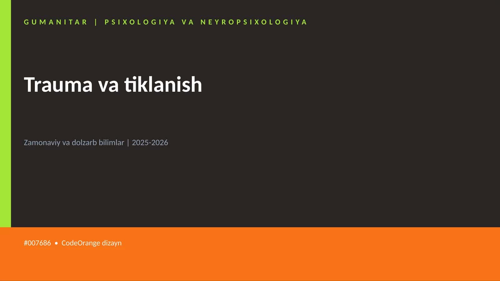 Trauma va tiklanish