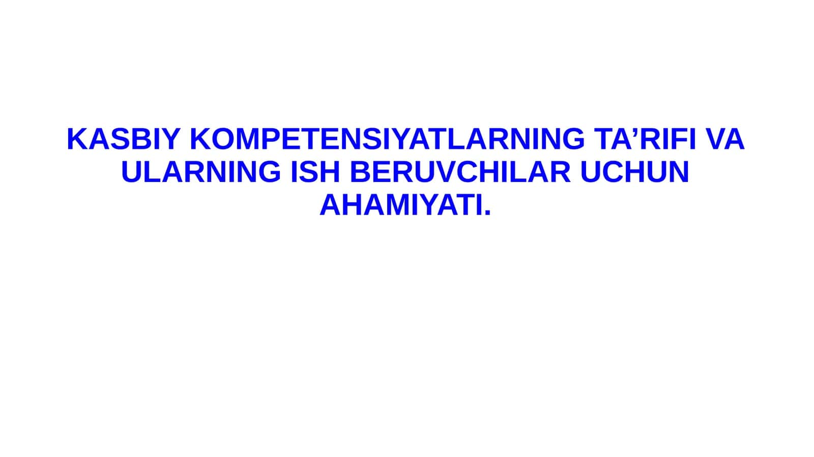 Kasbiy Kompetensiyalar