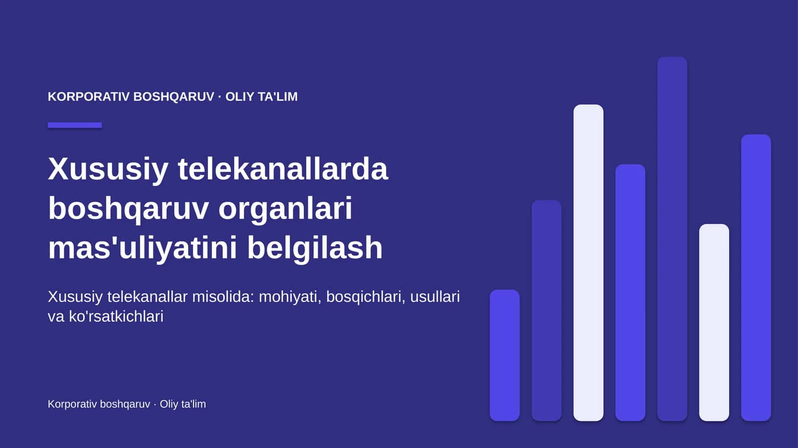 Xususiy telekanallarda boshqaruv organlari mas'uliyatini belgilash