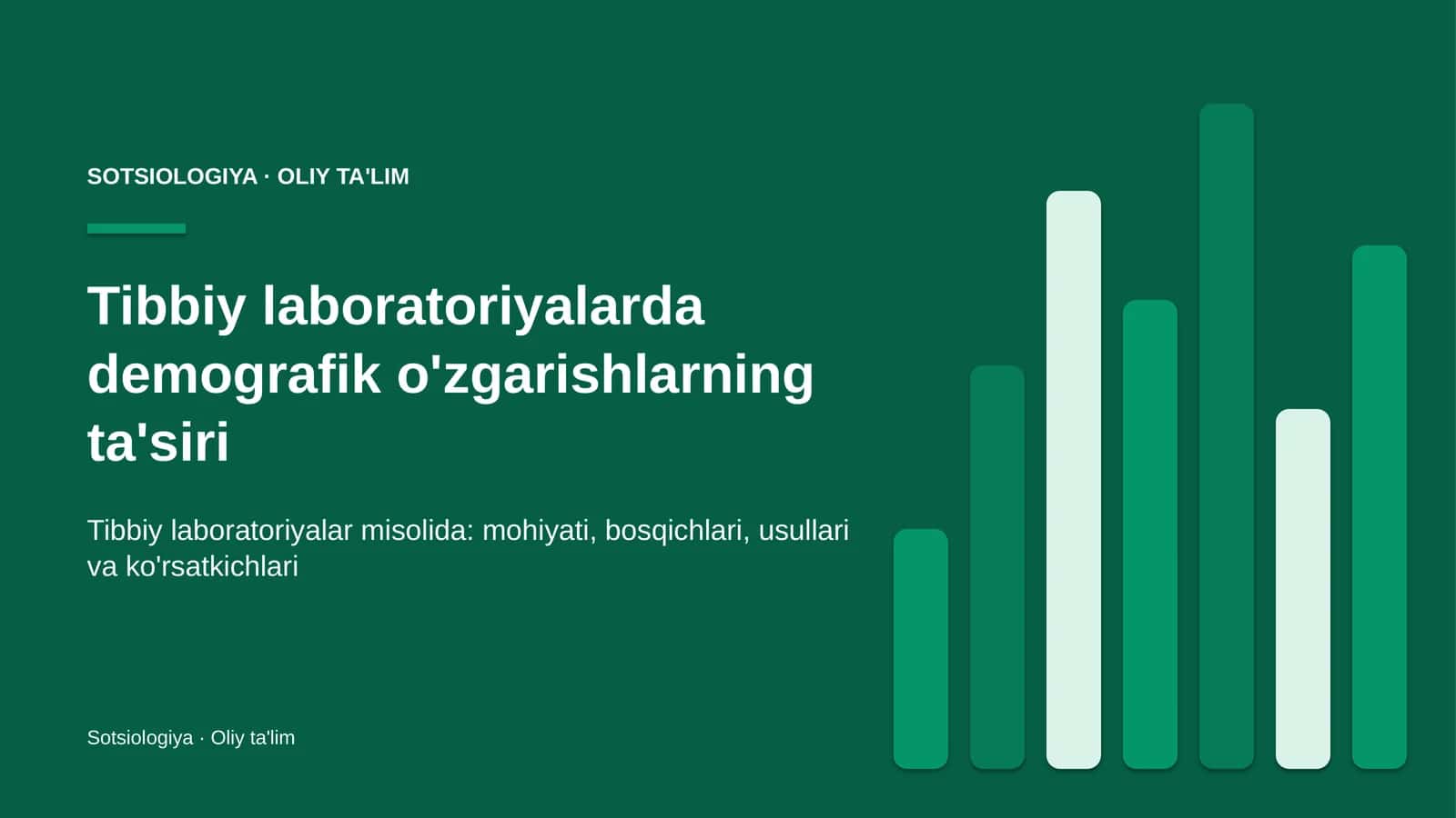 Tibbiy laboratoriyalarda demografik o'zgarishlarning ta'siri
