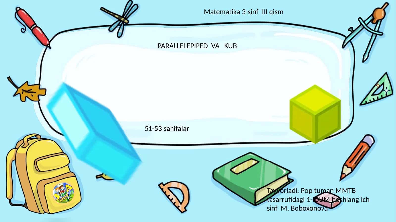 PARALLELEPIPED VA KUB