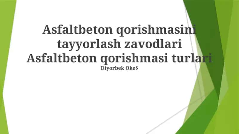 Asfalt Beton Aralashtirish Zavodlari