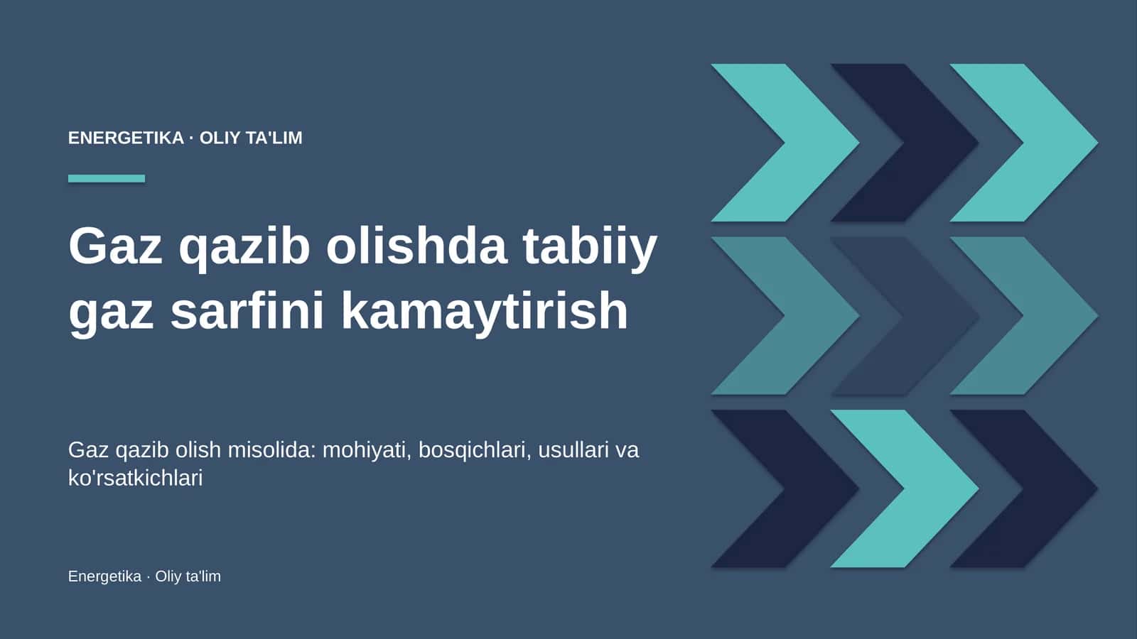 gaz qazib olishda tabiiy gaz sarfini kamaytirish 7588