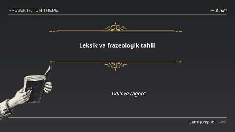 Leksik va frazeologik tahlil
