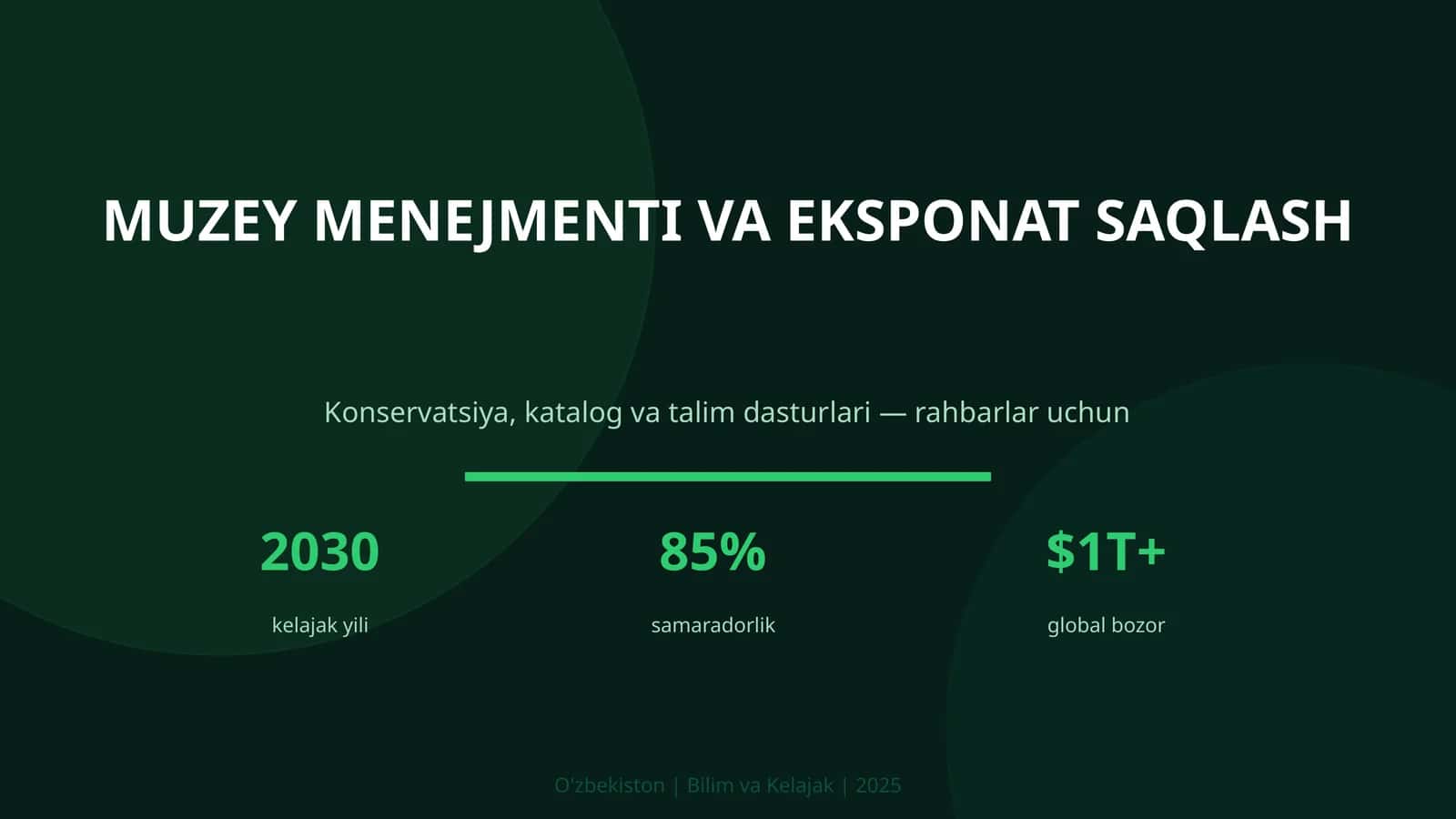MUZEY MENEJMENTI VA EKSPONAT SAQLASH