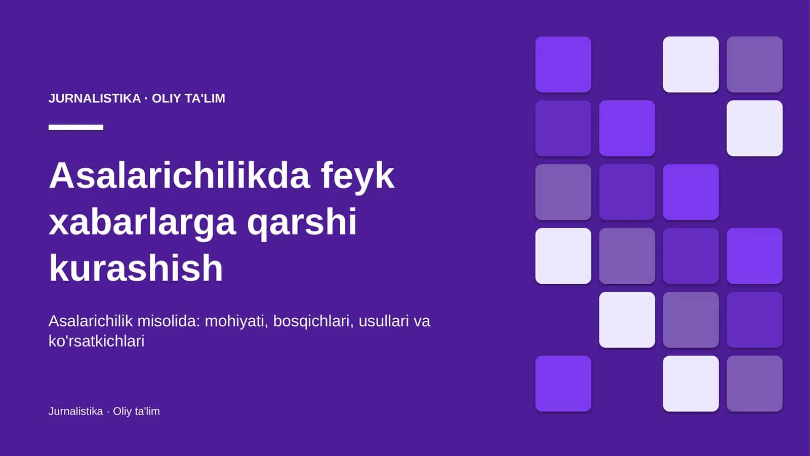 Asalarichilikda feyk xabarlarga qarshi kurashish