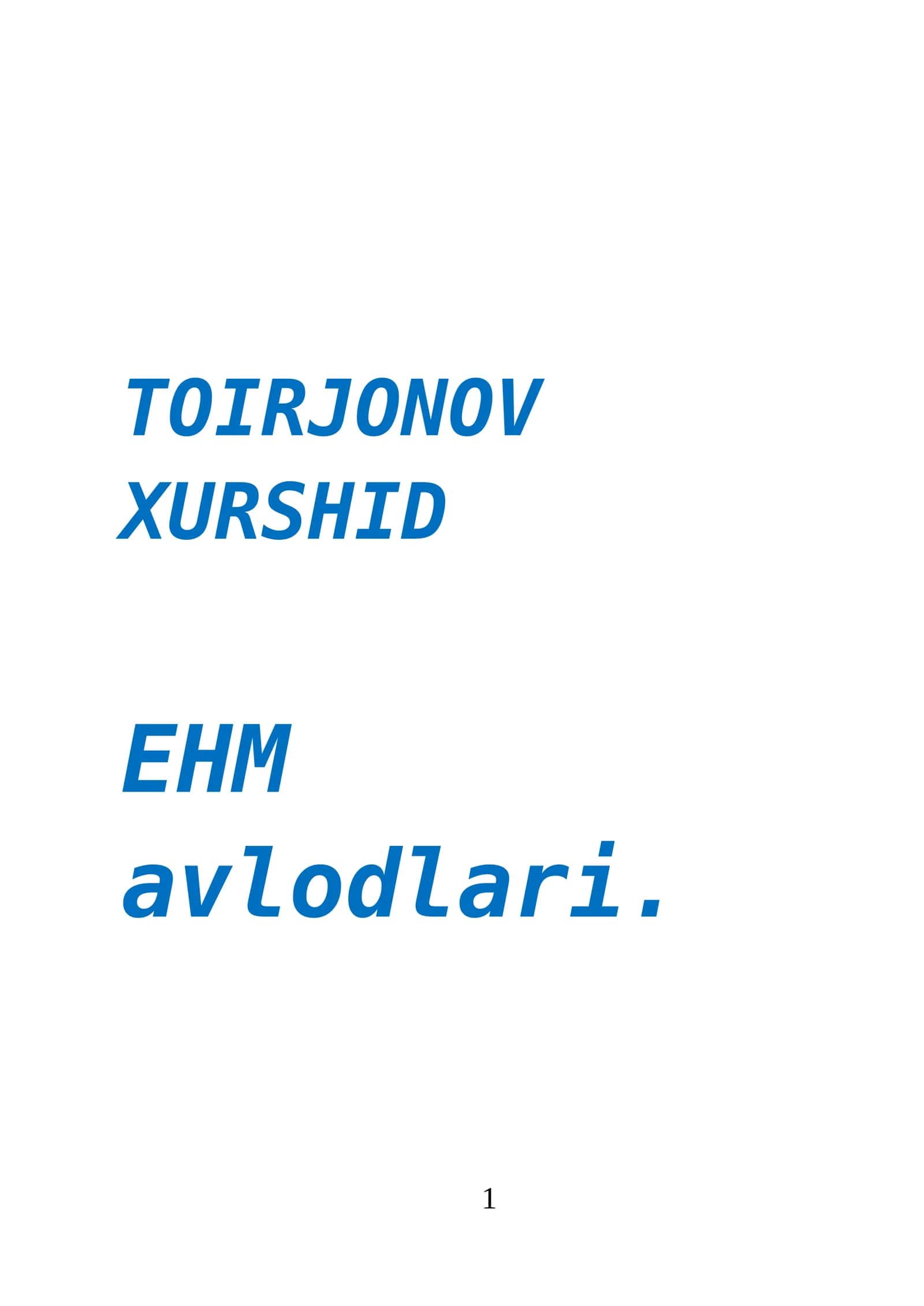EHM avlodlari