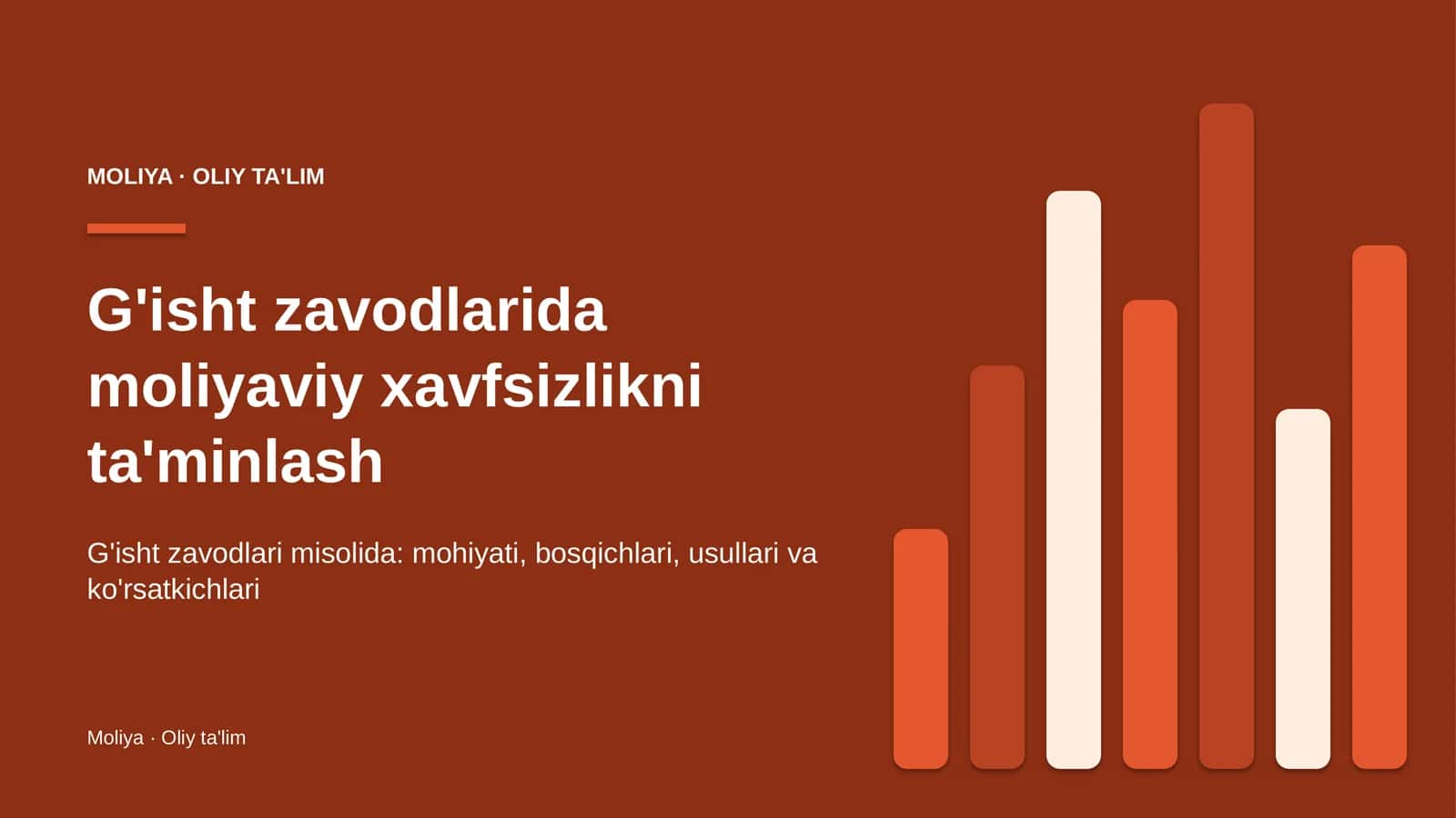 G'isht zavodlarida moliyaviy xavfsizlikni ta'minlash