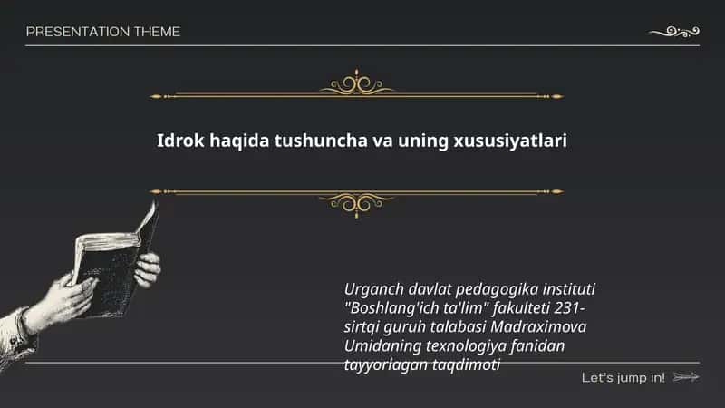 Madraximova Umidaning texnologiya fanidan tayyorlagan taqdimoti