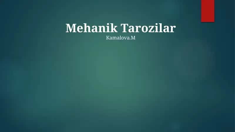 Mexanik Tarozilar