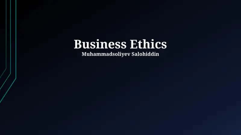 Business Ethics