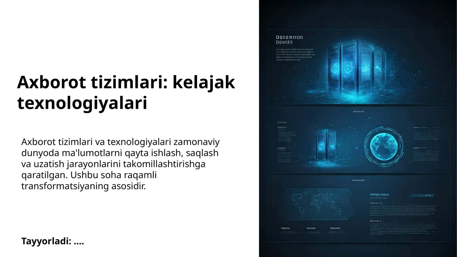 Axborot tizimlari va texnologiyalari