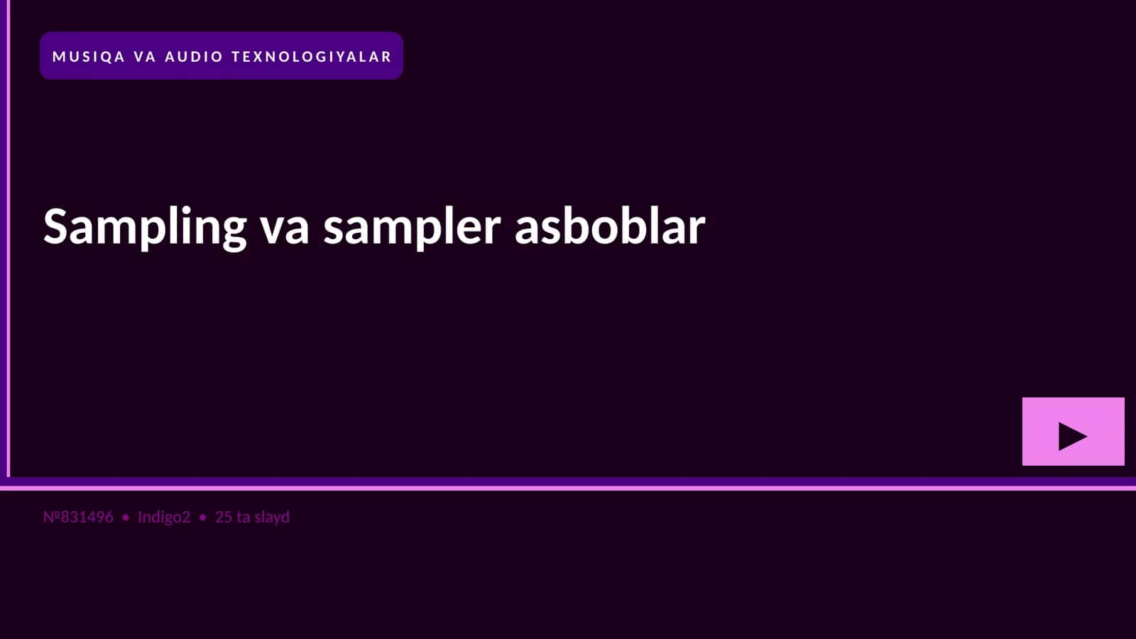 Sampling va sampler asboblar