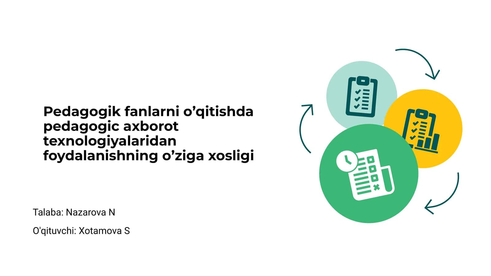 Pedagogik fanlarni o’qitishda pedagogic axborot texnologiyalaridan foydalanishning o’ziga xosligi