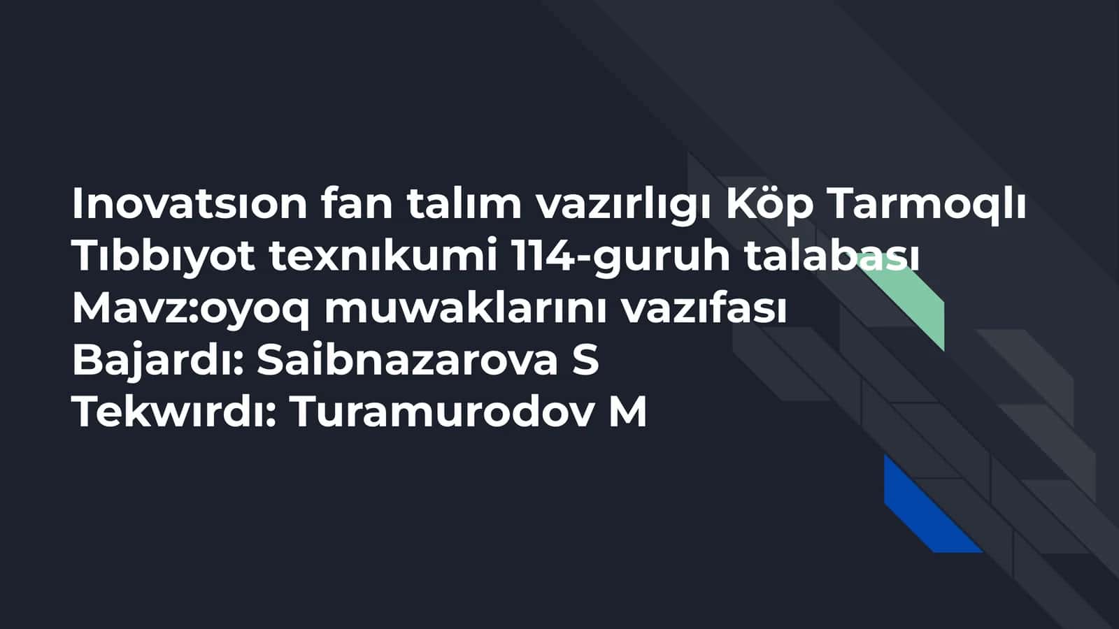 Oyoq muwaklarını vazıfası
