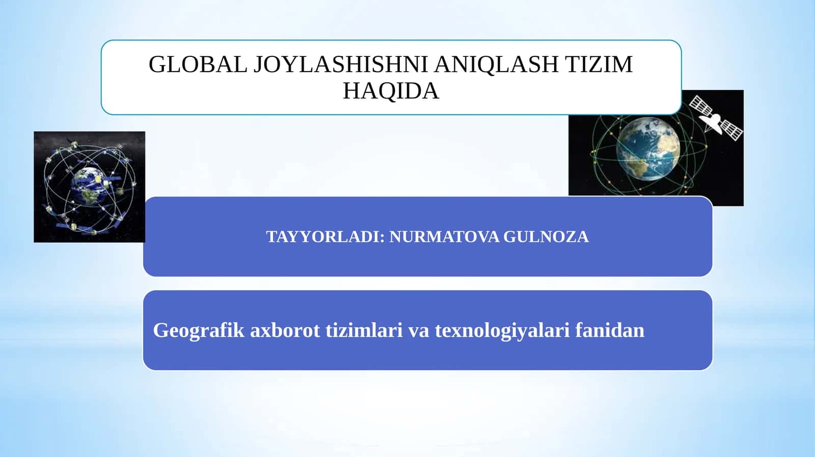 GLOBAL JOYLASHISHNI ANIQLASH TIZIMI