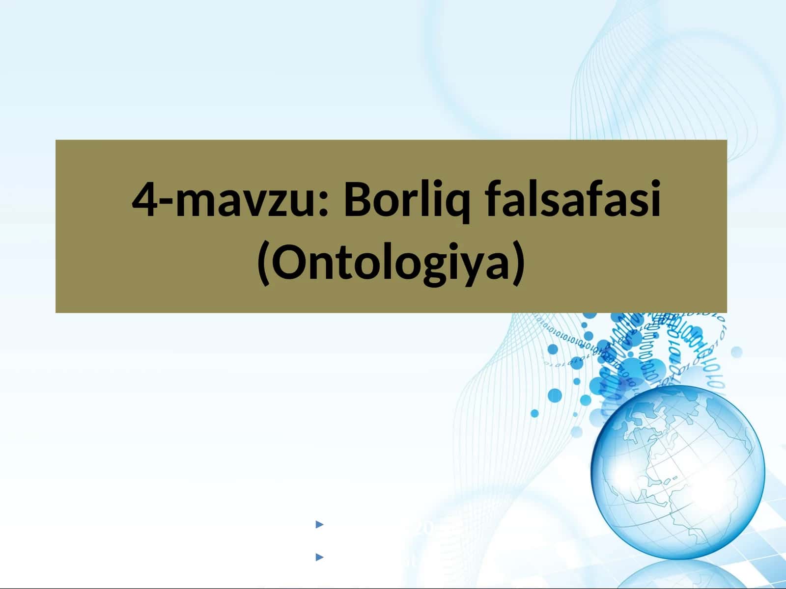 Borliq falsafasi (Ontologiya)