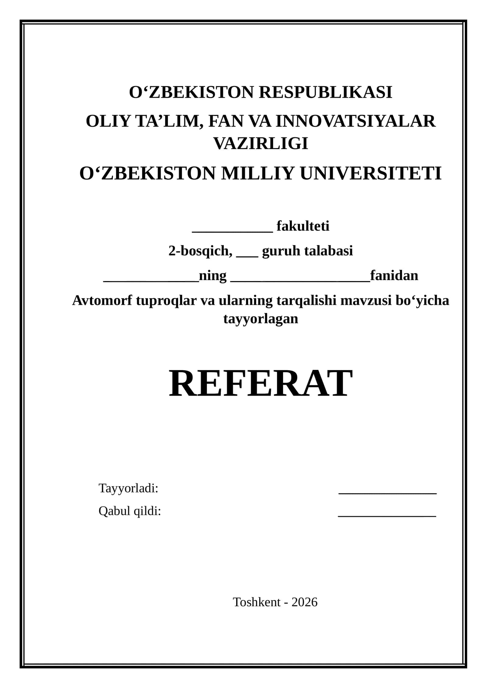 Avtomorf tuproqlar va ularning tarqalishi