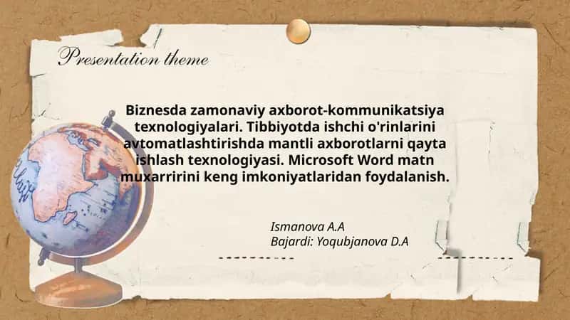 Biznesda zamonaviy axborot-kommunikatsiya texnologiyalari