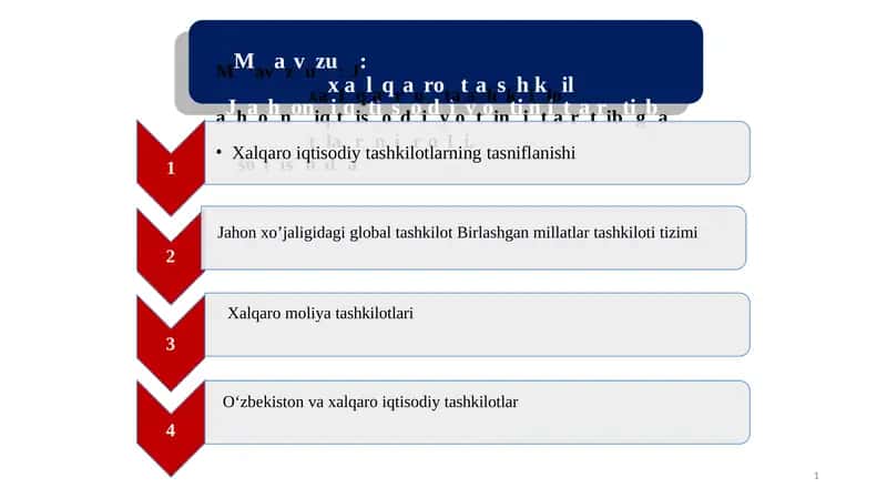 Xalqaro iqtisodiy tashkilotlar