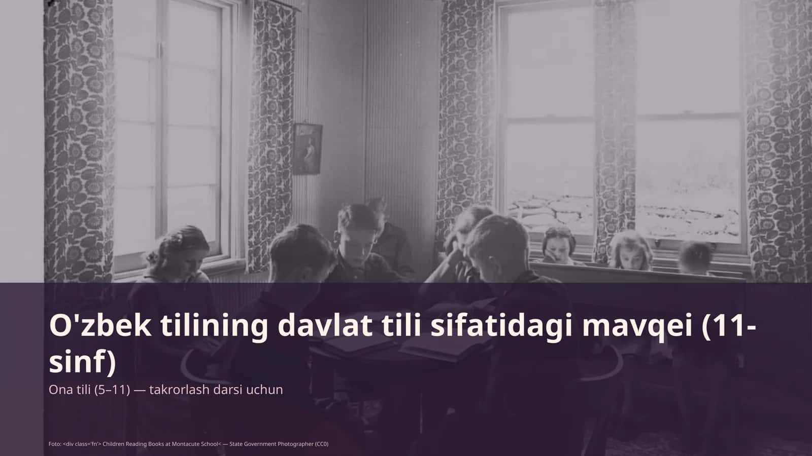 O'zbek tilining davlat tili sifatidagi mavqei (11-sinf)