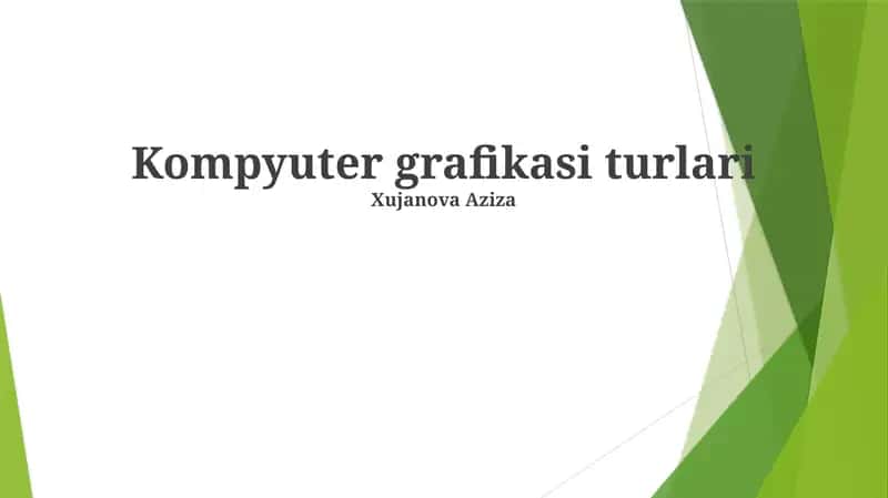 Kompyuter grafikasi turlari