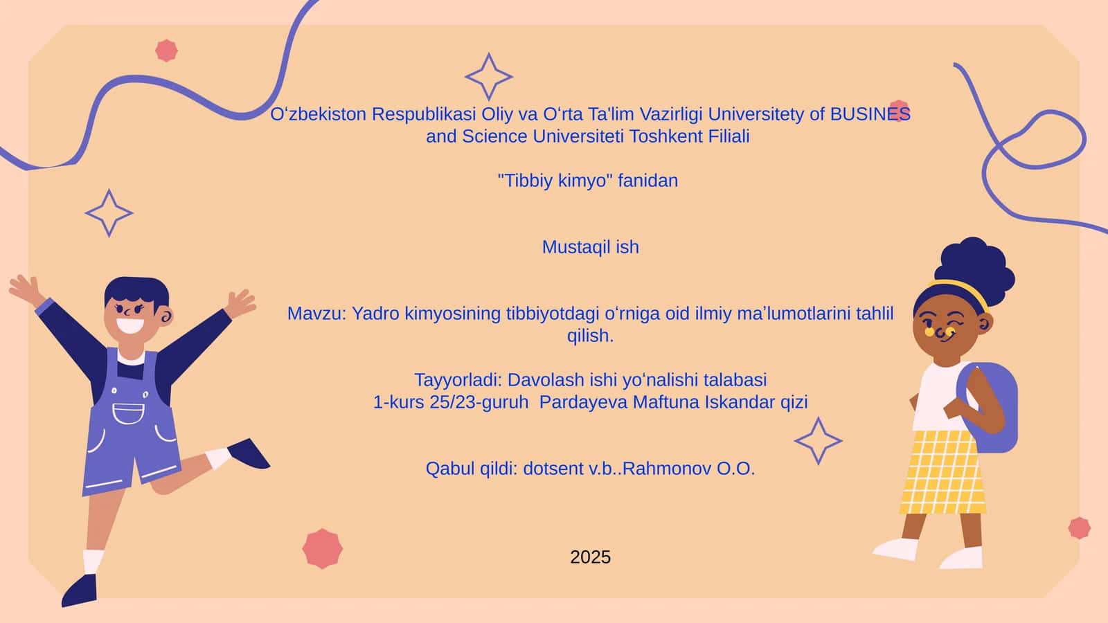 Yadrokimyosining Tibbiyotdagioʻrnigaoidilmiymaʼlumotlarinitahlilqilish