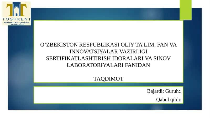 Sertifikatlashtirish idoralari va sinov laboratoriyalari