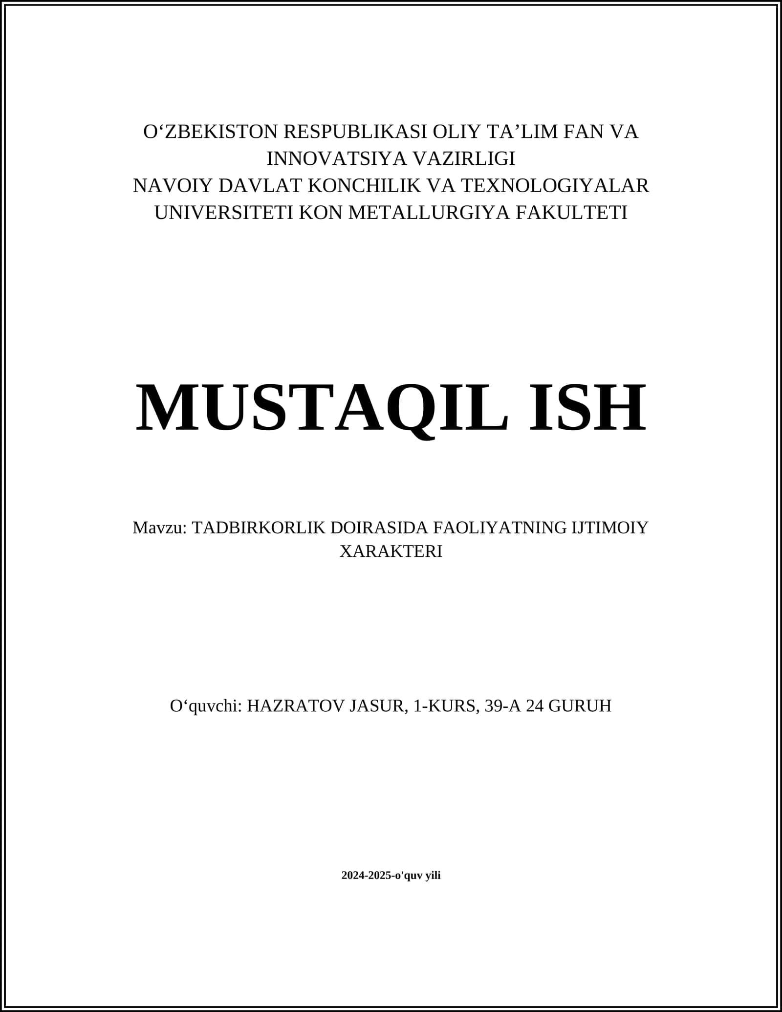Ijtimoiy Tadbirkorlik Tushunchasi