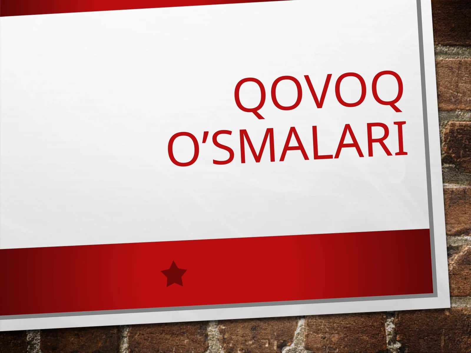 QOVOQ O’SMALARI KLASSIFIKATSIYASI