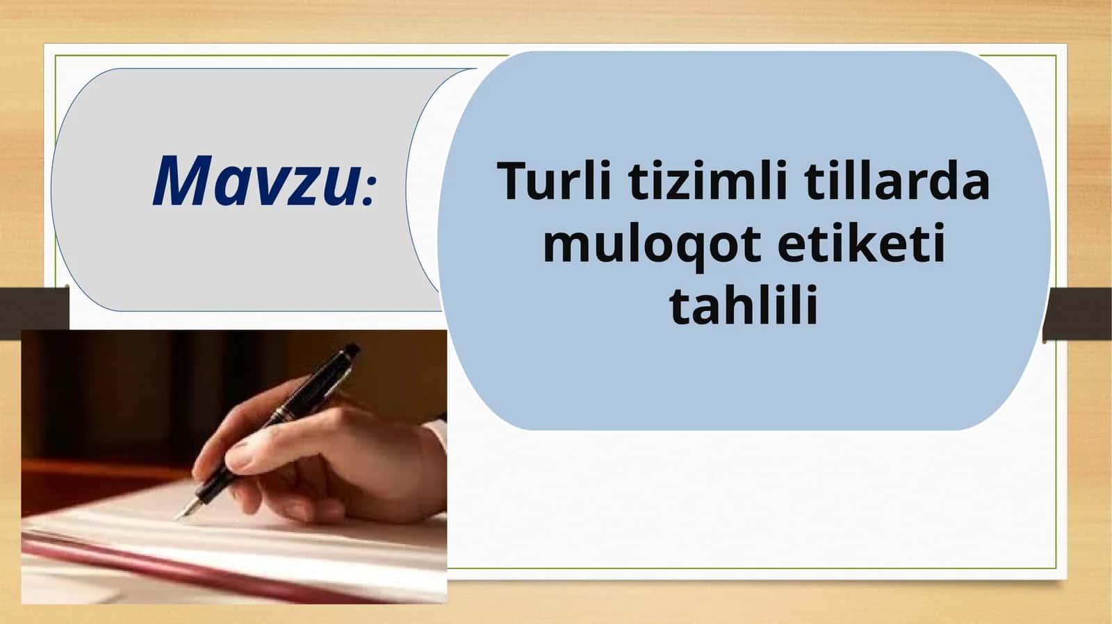 Turli tizimli tillarda muloqot etiketi tahlili