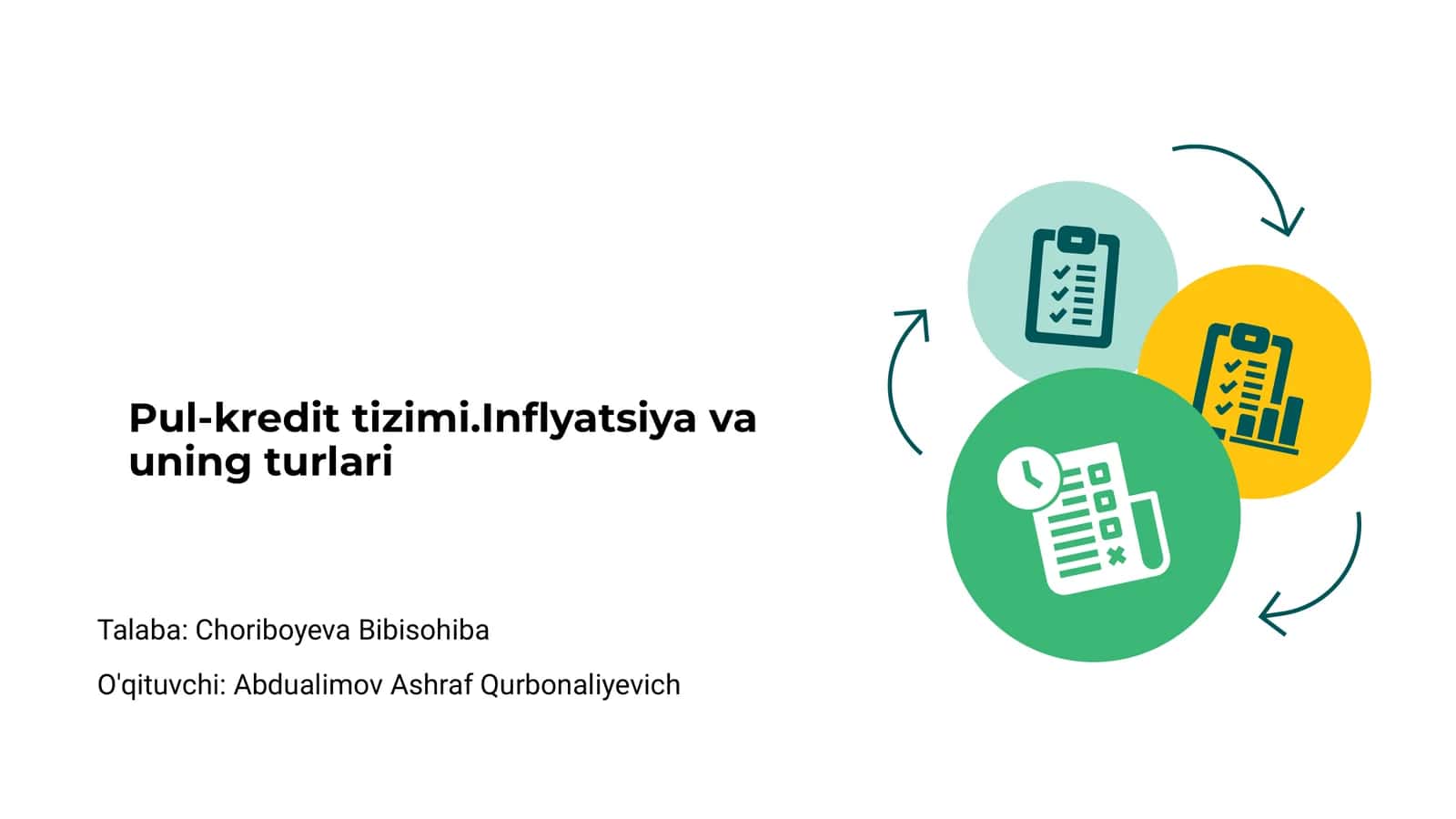 Pul-kredit tizimi.Inflyatsiya va uning turlari