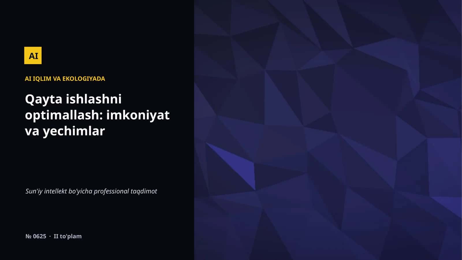 AI IQLIM VA EKOLOGIYADA