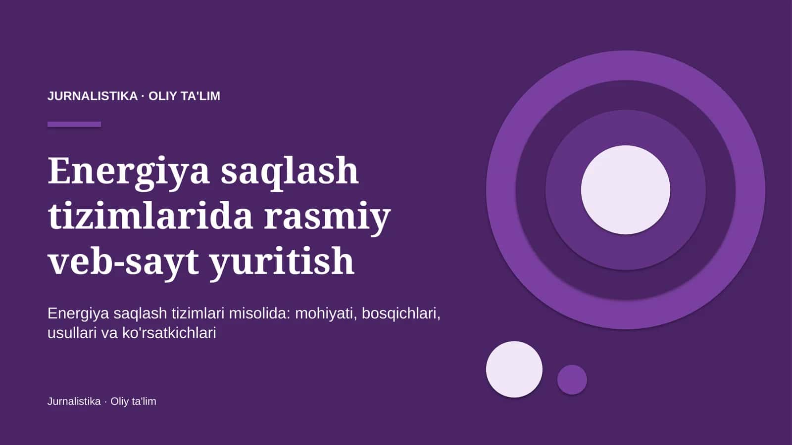 Energiya saqlash tizimlarida rasmiy veb-sayt yuritish