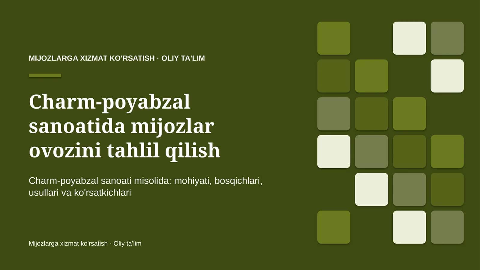 Charm-poyabzal sanoatida mijozlar ovozini tahlil qilish