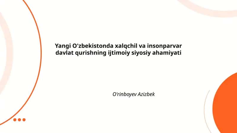 Yangi O'zbekistonda davlat boshqaruvi islohotlari