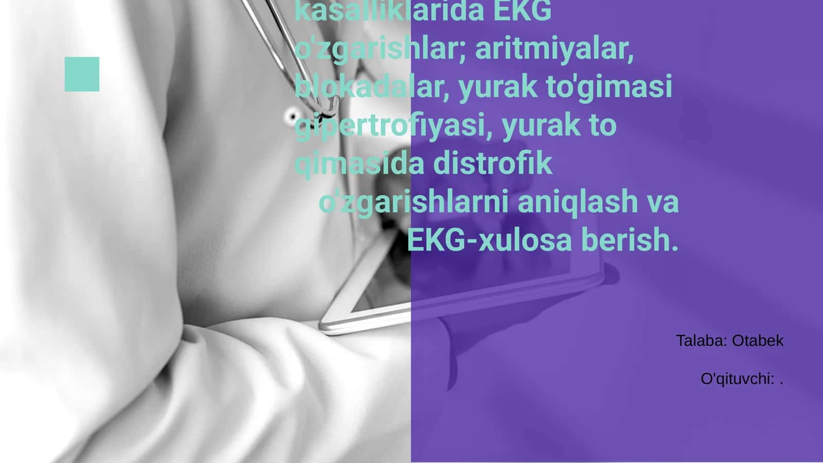 EKG va Yurak Qon Tomir Kasalliklari