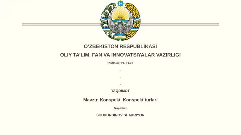 Konspekt. Konspekt turlari