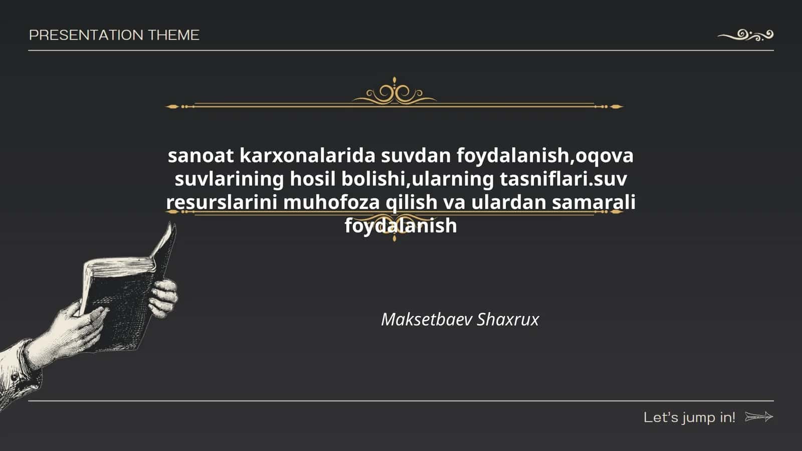 Suvdan foydalanish va uning muhofozasi