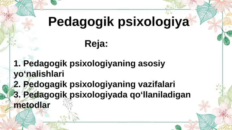 Pedagogik psixologiya