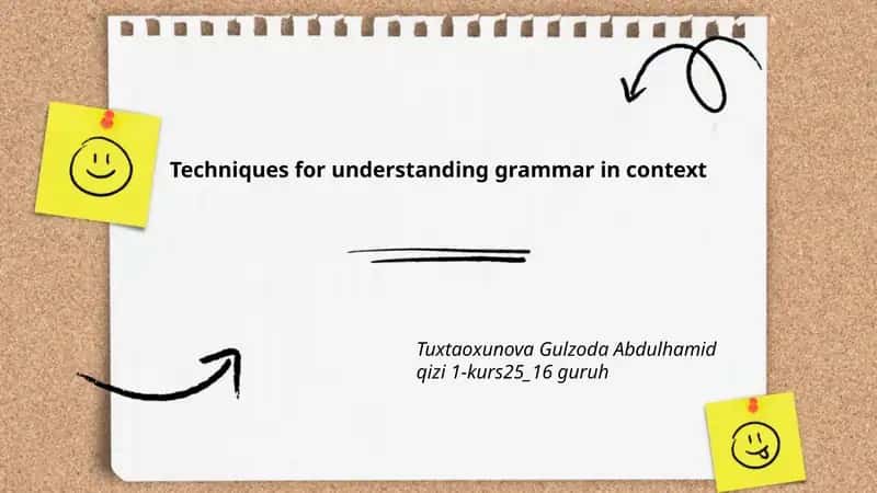 Techniques for understanding grammar in context