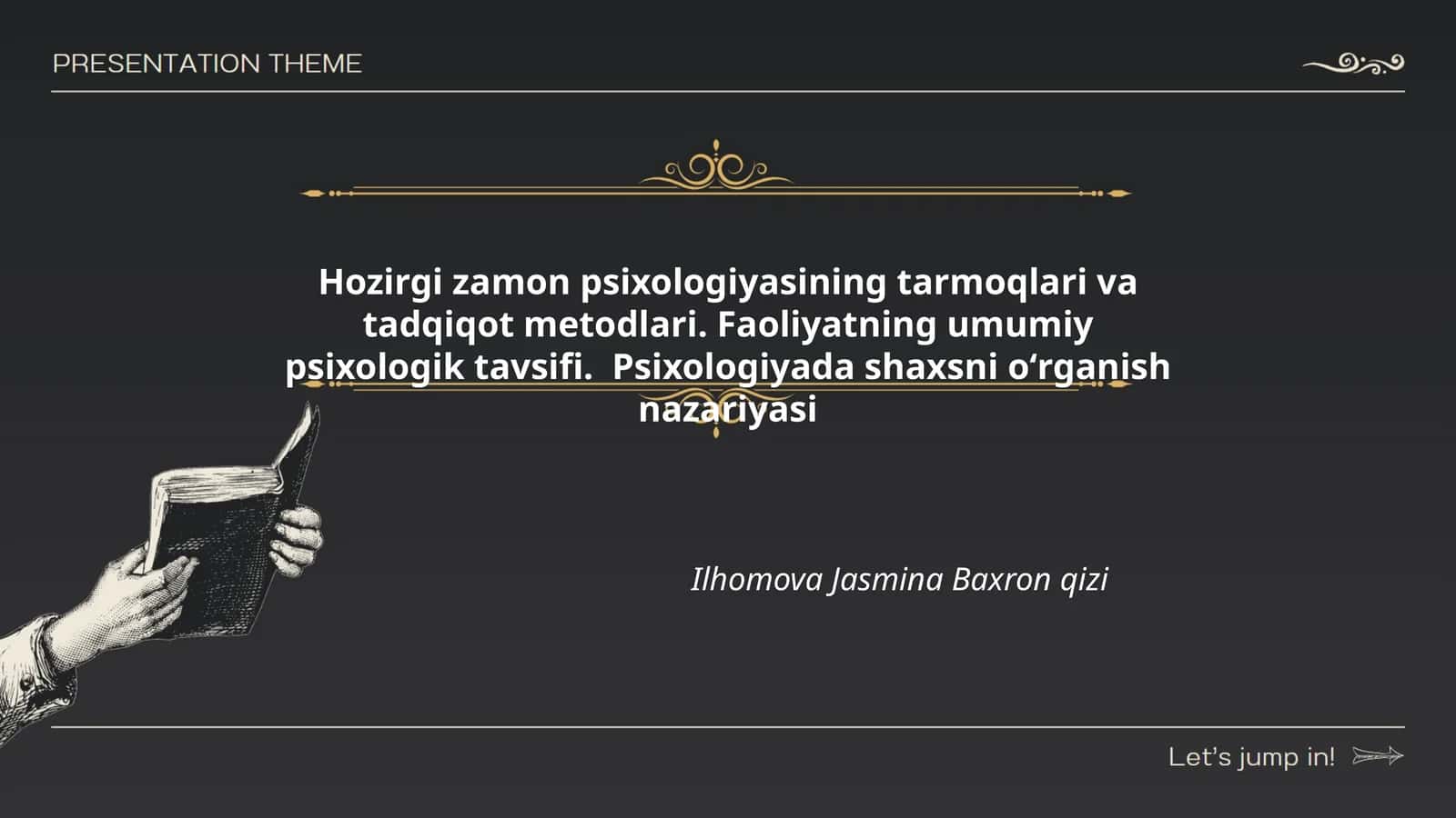 Hozirgi zamon psixologiyasining tarmoqlari va tadqiqot metodlari
