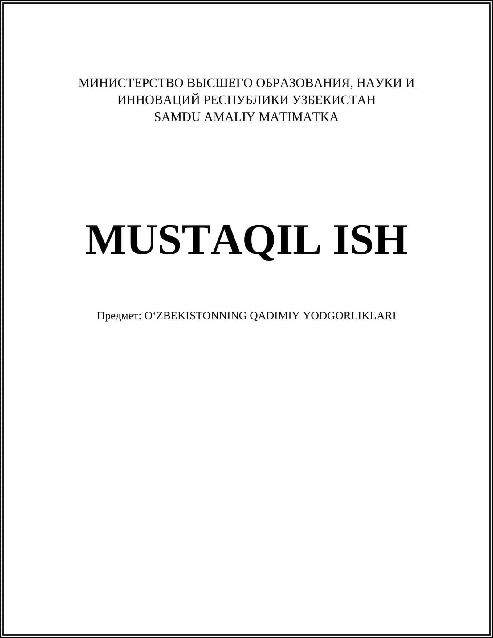 SAMDU AMALIY MATIMATKA