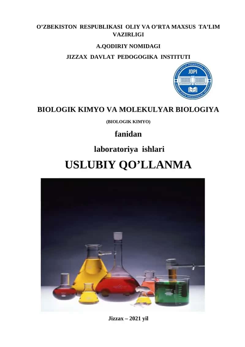 BIOLOGIK KIMYO VA MOLEKULYAR BIOLOGIYA