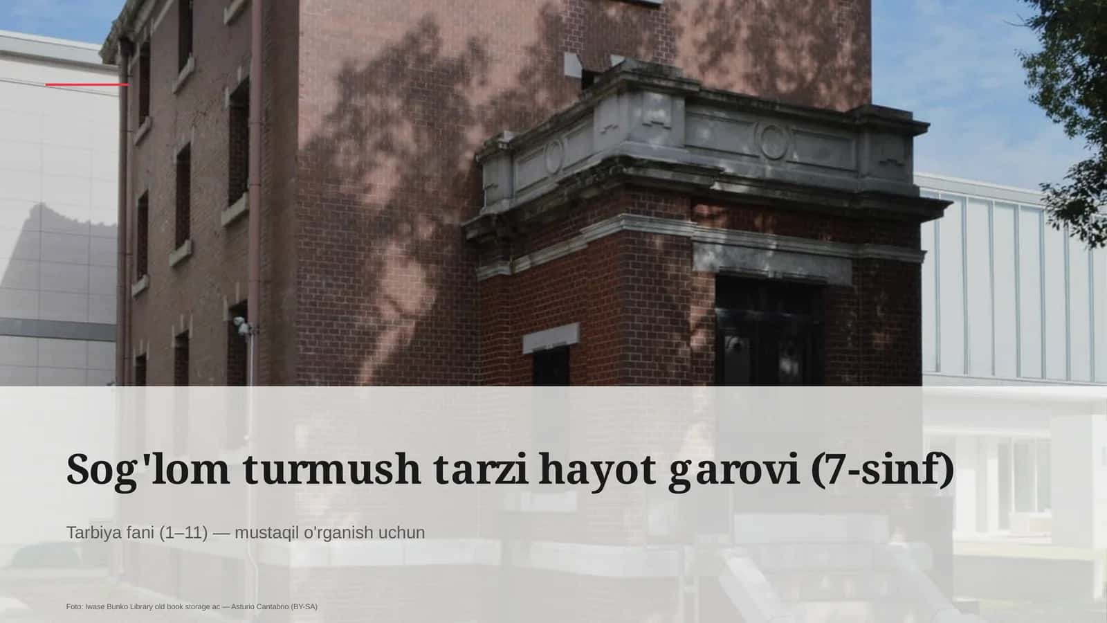 Sog'lom turmush tarzi hayot garovi (7-sinf)