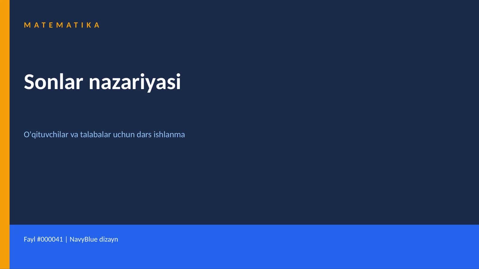 Matematika Sonlar nazariyasi