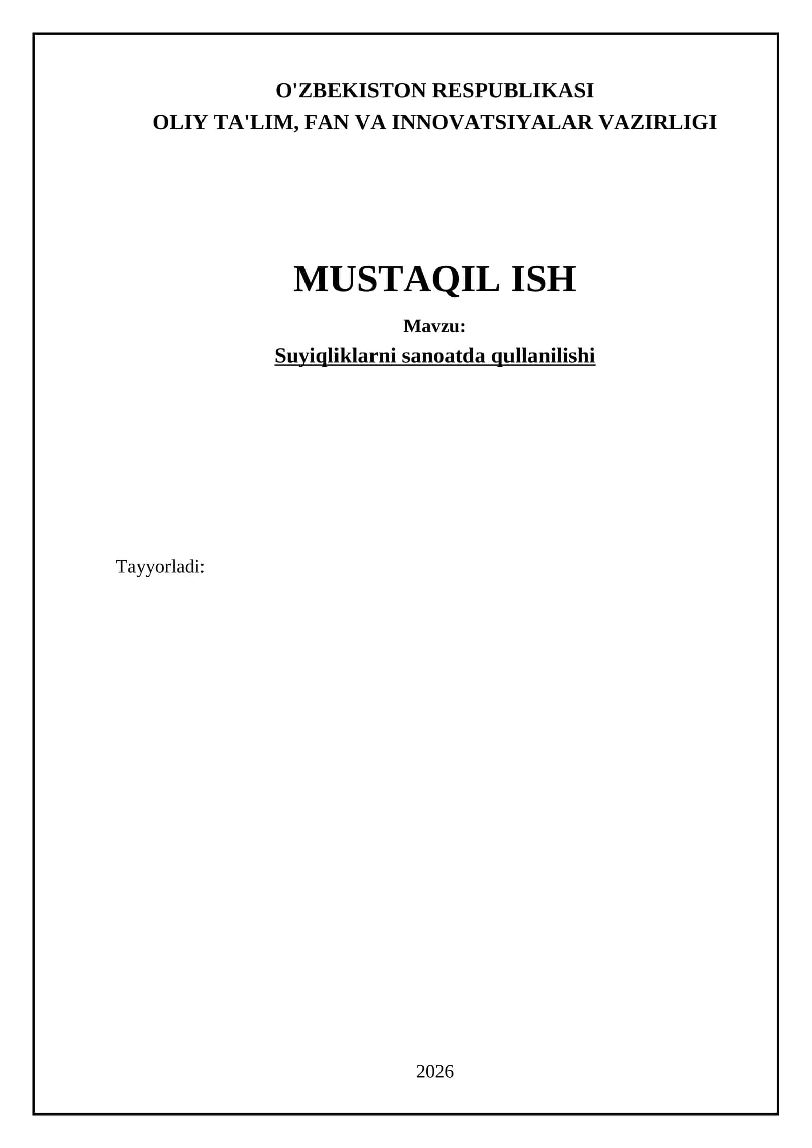 Suyuqliklarni sanoatda qullanilishi