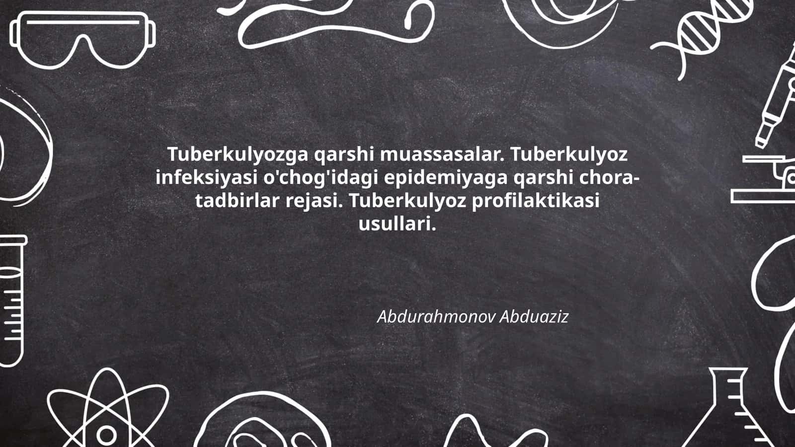 Tuberkulyoz profilaktikasi usullari